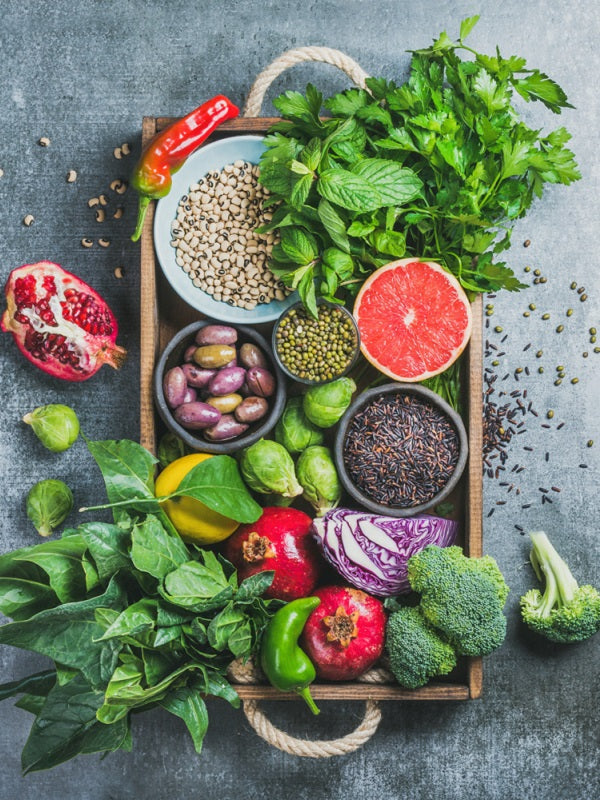 Selection of healthy food for colon cleansing