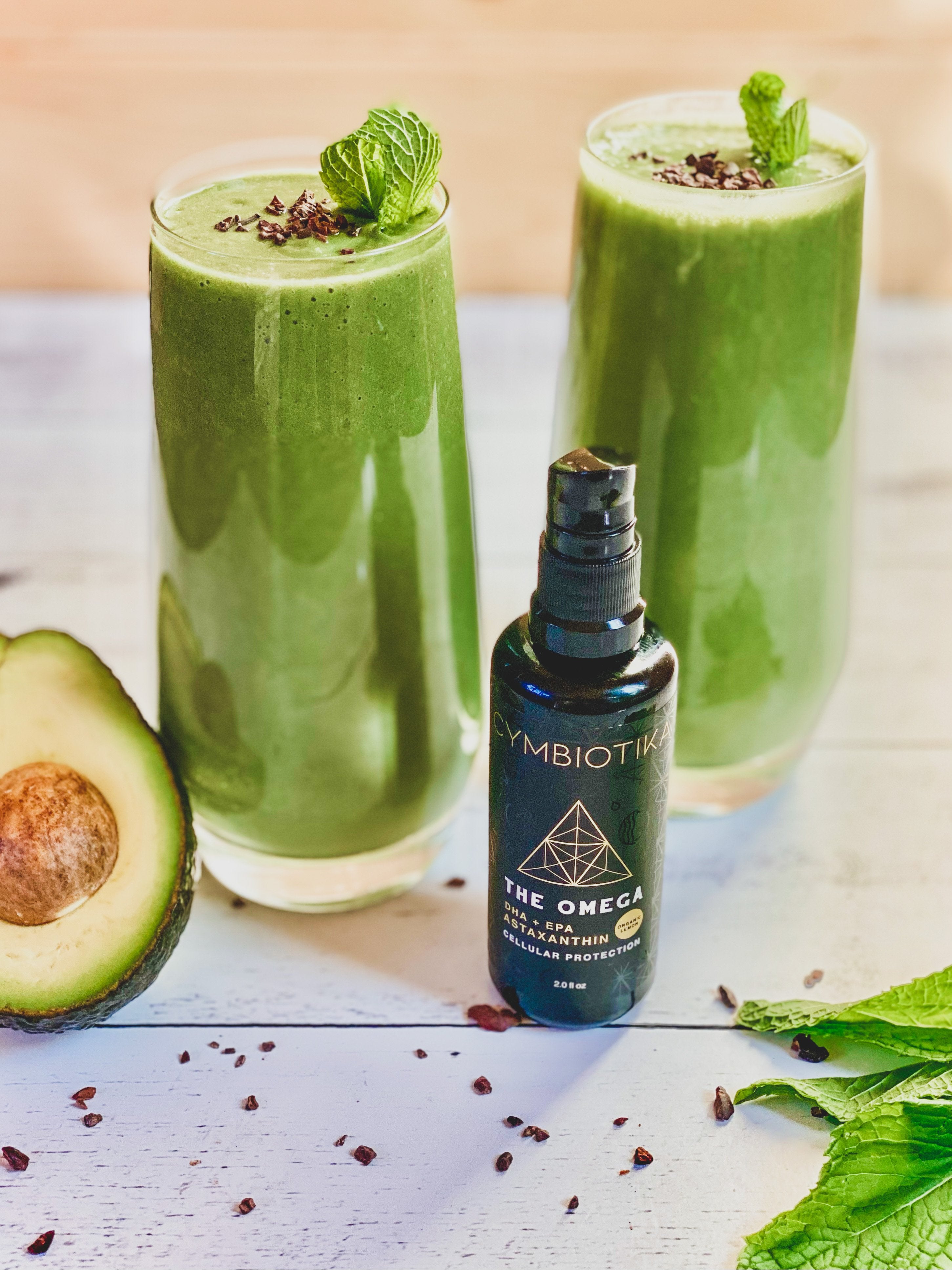 Mint Chip Avocado Smoothie with The Omega