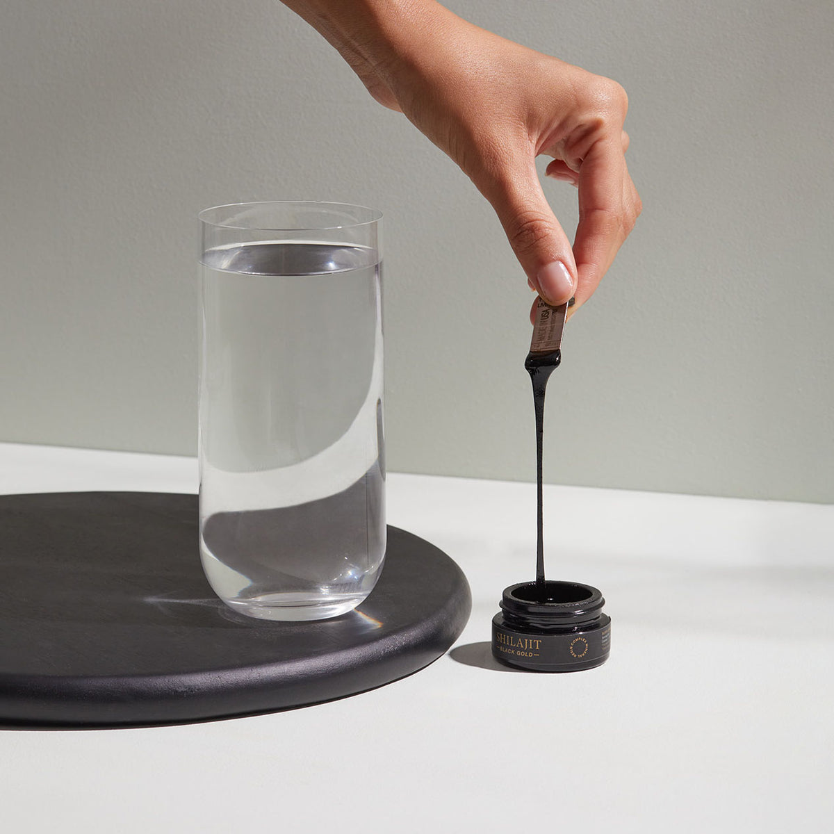 Mineral Shilajit Being Scooped Out