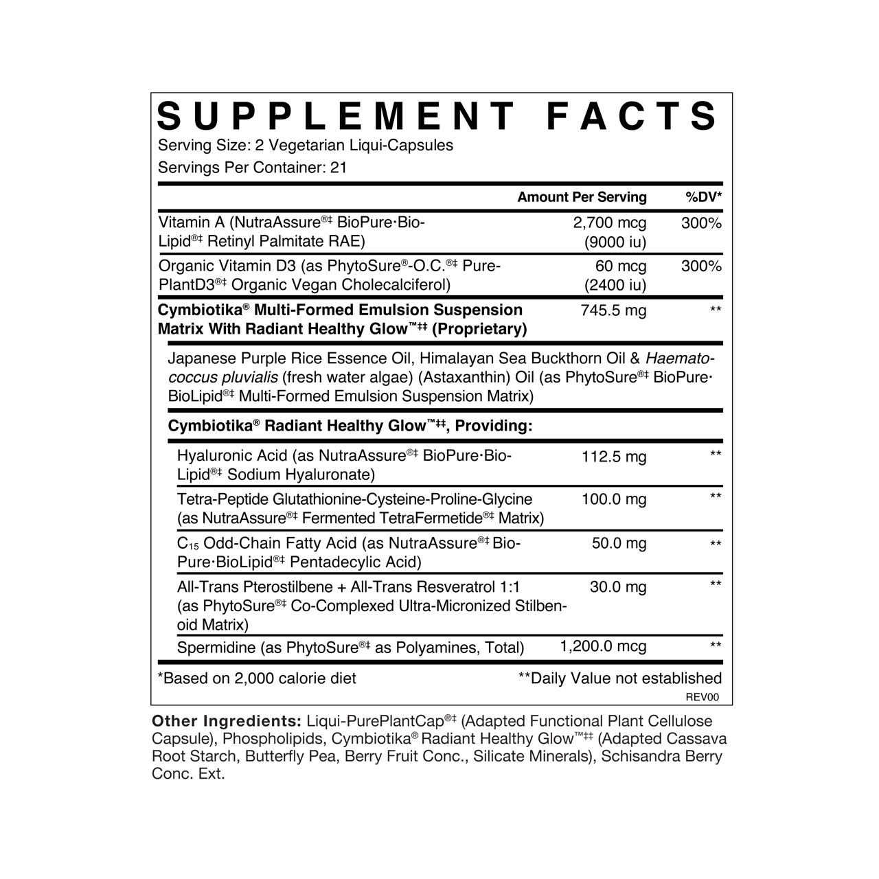 Healthy Glow Supplement Facts