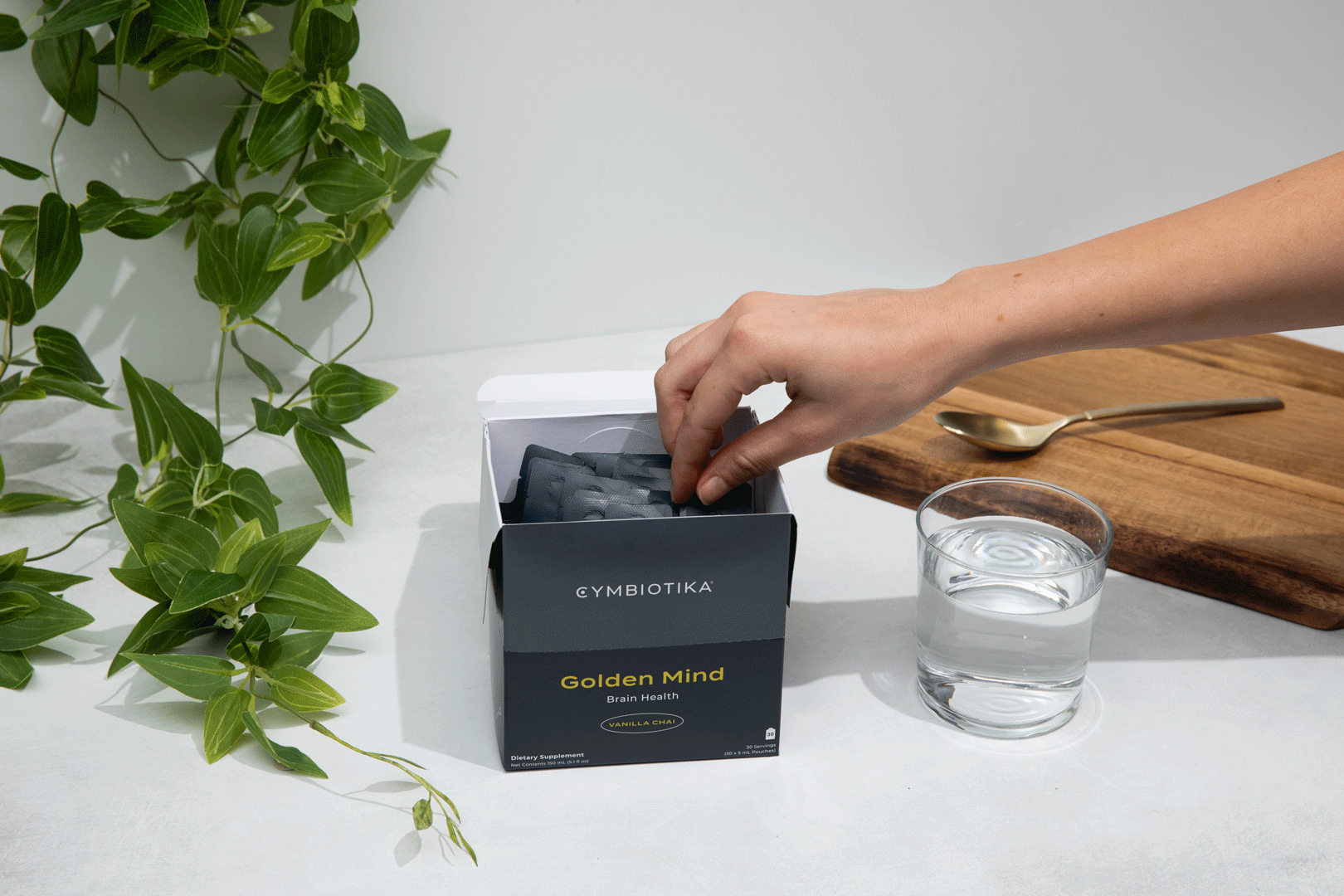 Hand Grabbing Activated Charcoal Pouch Gif